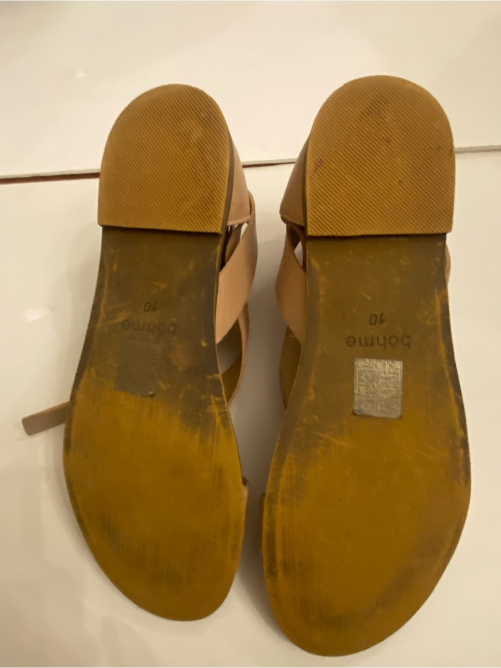 bohme Nude/Tan Crisscross Ankle Strap Sandals - Picture 4 of 4